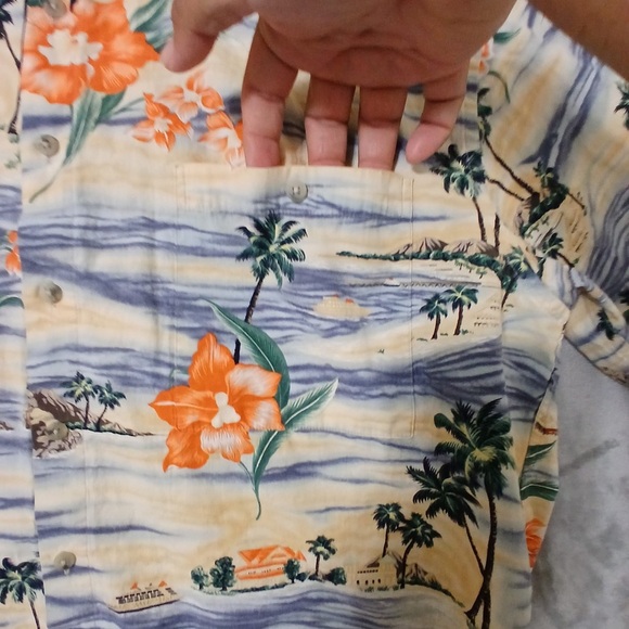 Pierre Cardin Hawaiian Men Shirt Size XL Button Up Short Sleeve Cotton Tropical - Picture 5 of 9